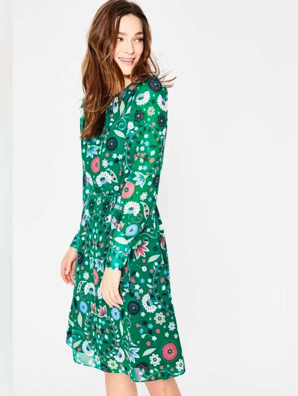 ❤️ NWOT! BODEN BLOSSOM FLORAL LONG SLEEVE DRESS, 4 - Picture 2 of 16